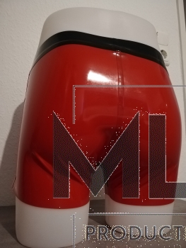 Latex Shorts - rot schwarz - ( size M )