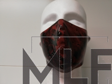 Latex Maske "Mund-Nase" Marmoroptik rot/schwarz