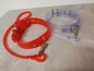 Preview: pvc halsband mit d-ring und leine mit karabinerhaken in rot oder transparent bdsm goth dark fashion