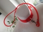Preview: pvc halsband mit d-ring und leine mit karabinerhaken in rot bdsm goth dark fashion
