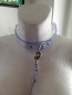 Preview: pvc halsband mit d-ring und leine mit karabinerhaken in transparent bdsm goth dark fashion