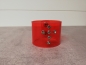 Preview: red wide pvc vinyl wrist band bracelet with press studs and rhinestone strass rivets bling sparkle glamour cross