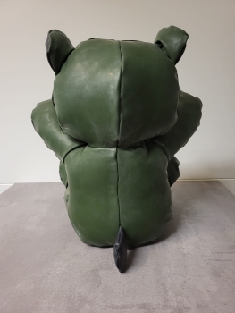 Latex Teddy - militärgrün/schwarz