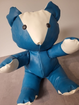 Latex Teddy - türkis mit weiss