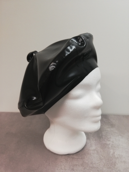 Latex Baskenmütze (L) Schwarz