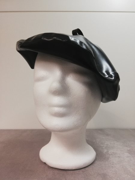 Latex Baskenmütze (L) Schwarz