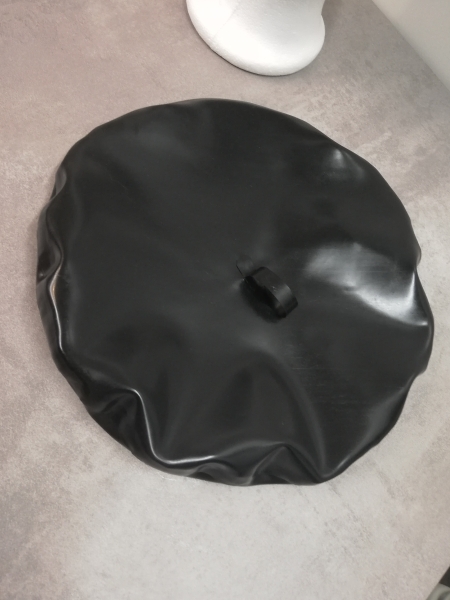 Latex Baskenmütze (L) Schwarz