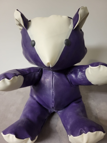 Latex Teddy - lila/weiss
